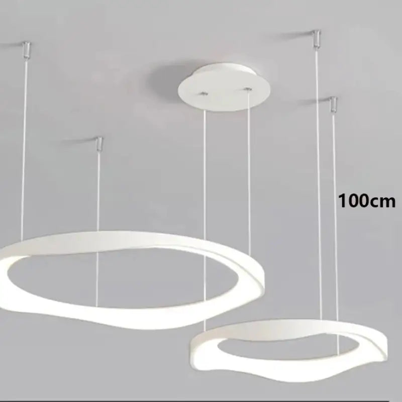 Suspension led ondulée style contemporain blanc noir élégant