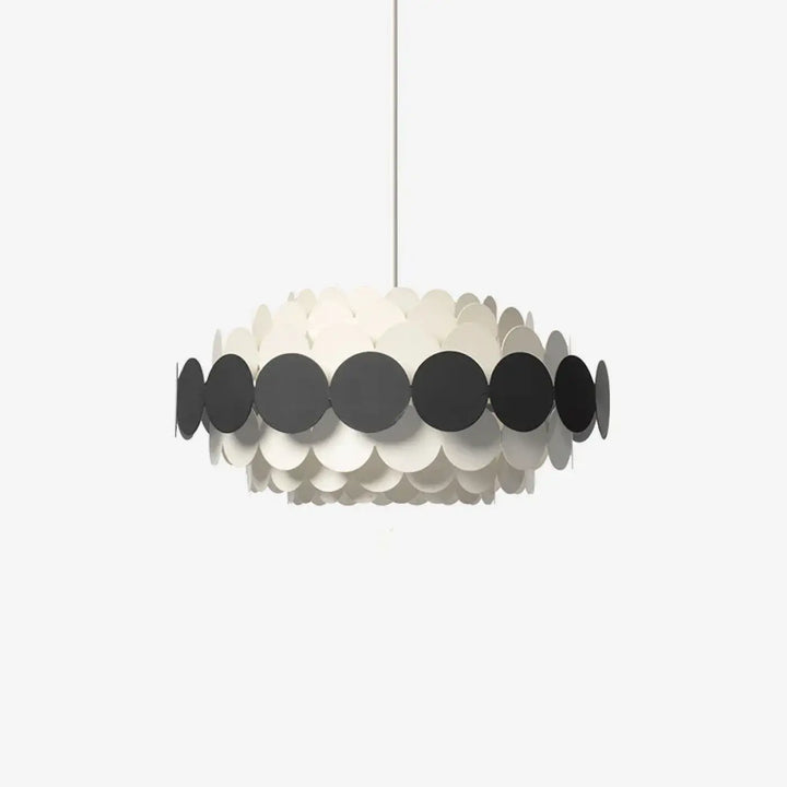 Suspension luminaire calou avec design circulaire en disques blancs et noirs, chandelier de plafond minimaliste moderne