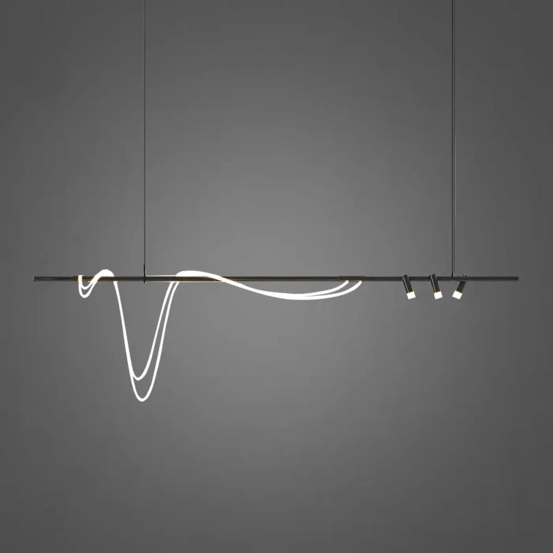 Suspension minimaliste led avec cordon long doré style luxe
