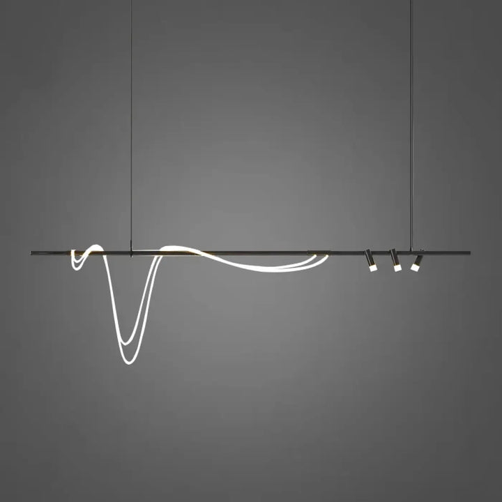 Suspension minimaliste led avec cordon long doré style luxe