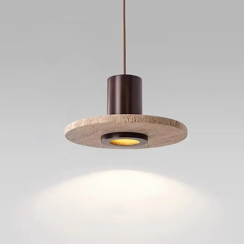 Suspension design minimaliste en travertin avec éclairage led