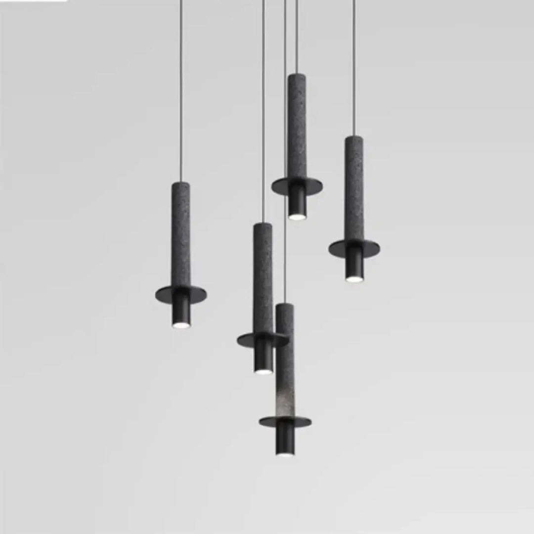 Suspension design minimaliste tube en pierre et laiton