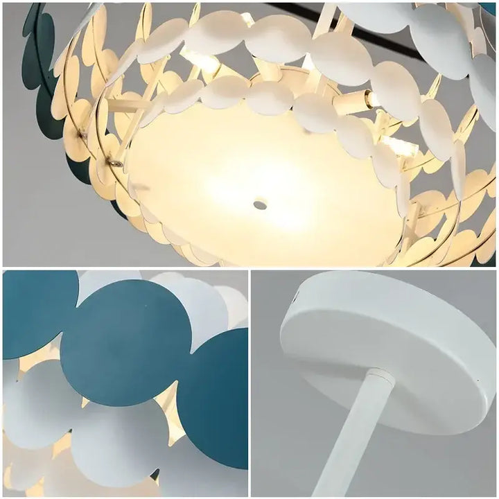 Suspension design moderne à disques métalliques élégants