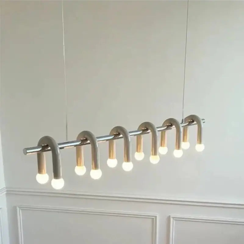 Suspension moderne linéaire à lumières multiples élégance