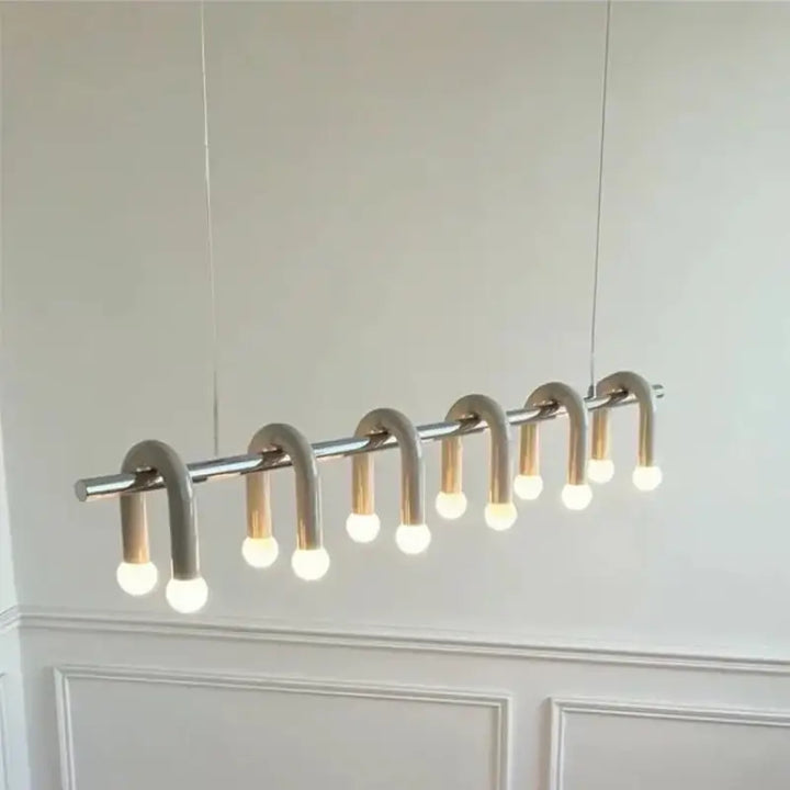 Suspension moderne linéaire à lumières multiples élégance