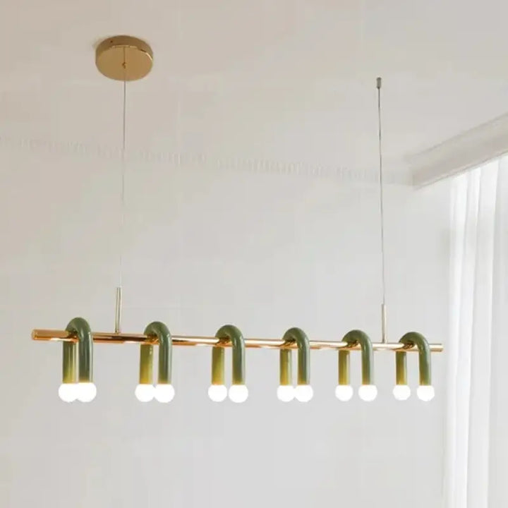 Suspension moderne linéaire à lumières multiples élégance