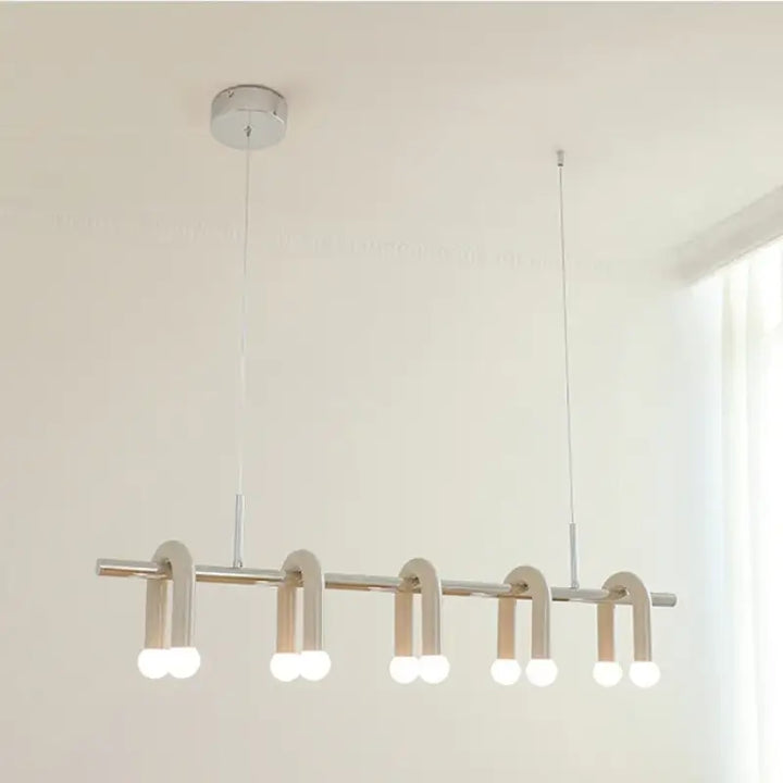 Suspension moderne linéaire à lumières multiples élégance