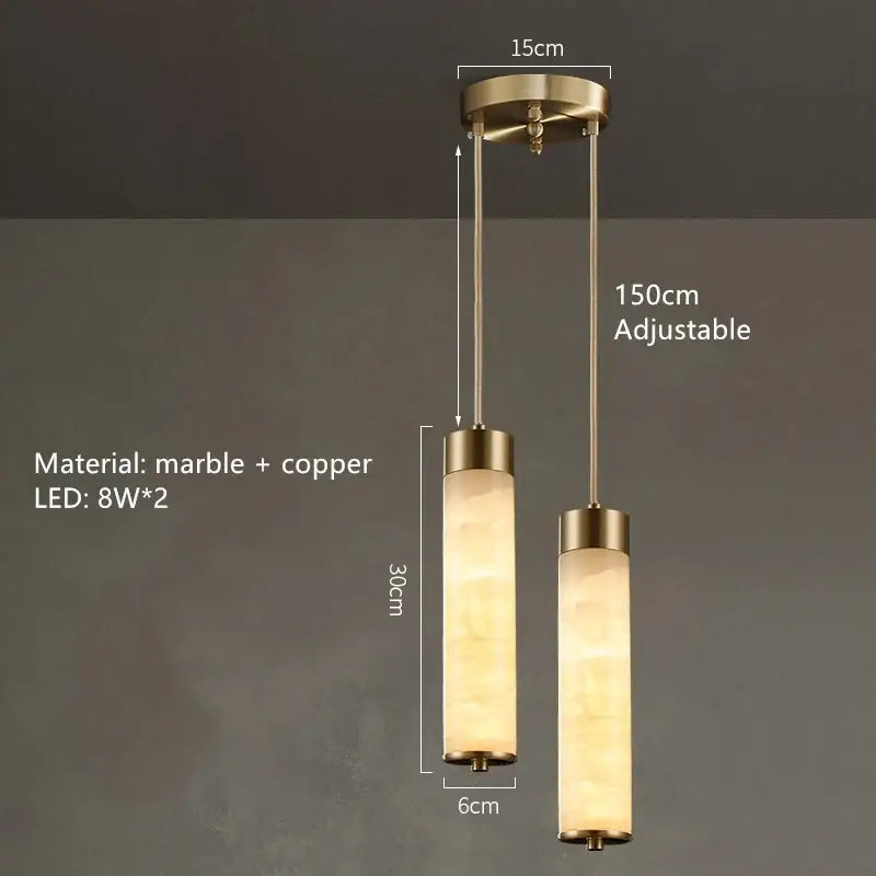 Suspension design moderne en marbre rétroéclairé élégant