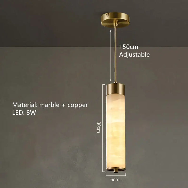 Suspension design moderne en marbre rétroéclairé élégant