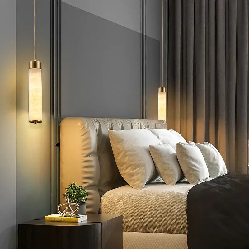 Suspension design moderne en marbre rétroéclairé élégant