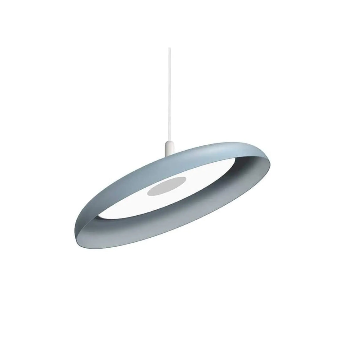 Suspension Nivél bleu ardoise de 56 cm, câble blanc