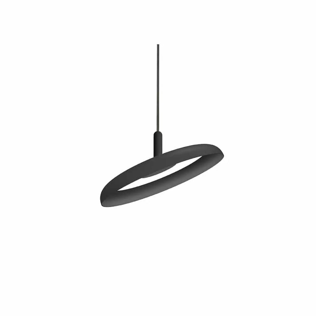 Suspension Nivél noir texturé de 38 cm, câble noir