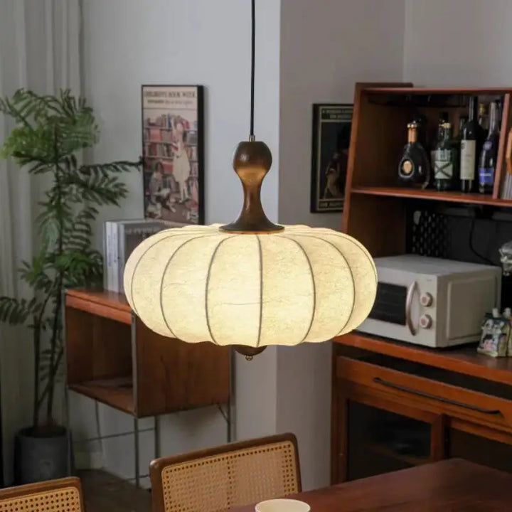 Suspension luminaire en papier blanc inspirée du style japonais