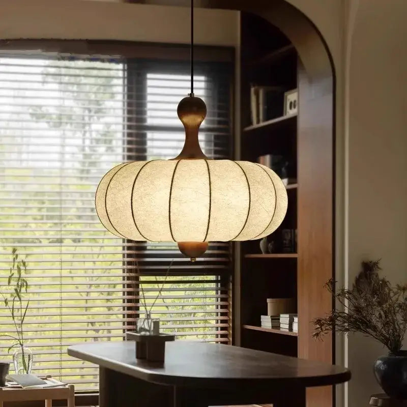 Suspension luminaire en papier blanc inspirée du style japonais