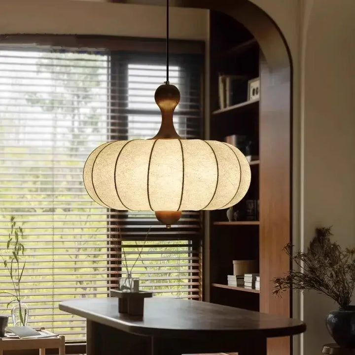 Suspension luminaire en papier blanc inspirée du style japonais