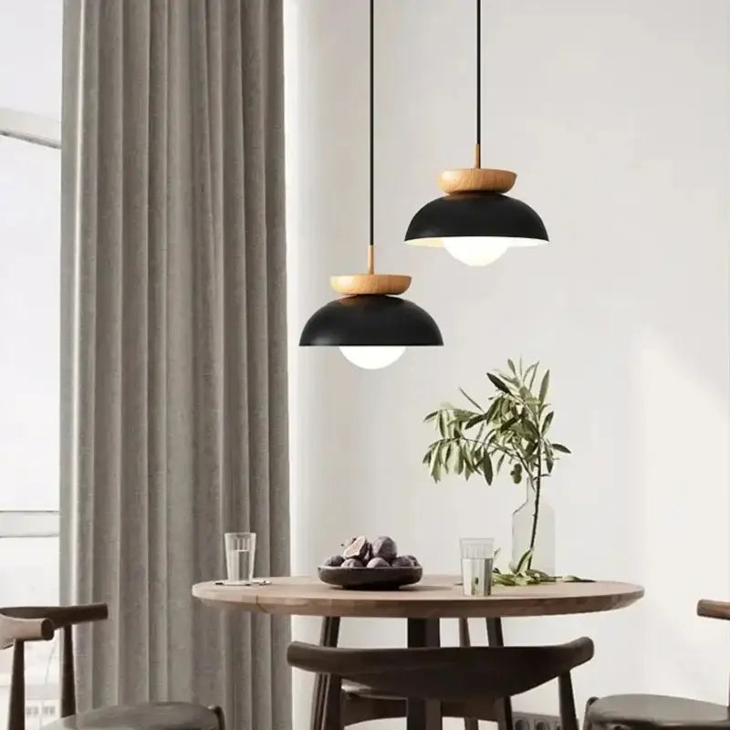 Suspension design scandinave avec détail bois