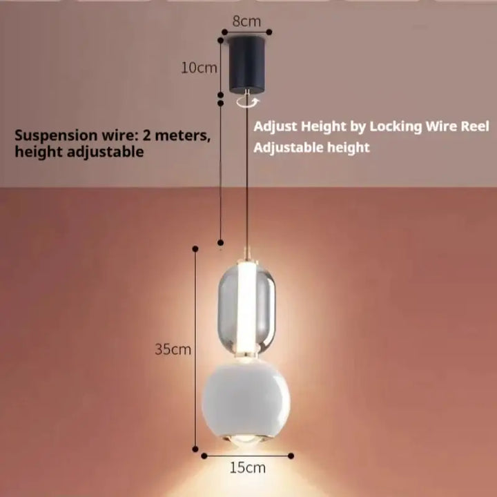 Suspension design en verre opalin et globe blanc moderne