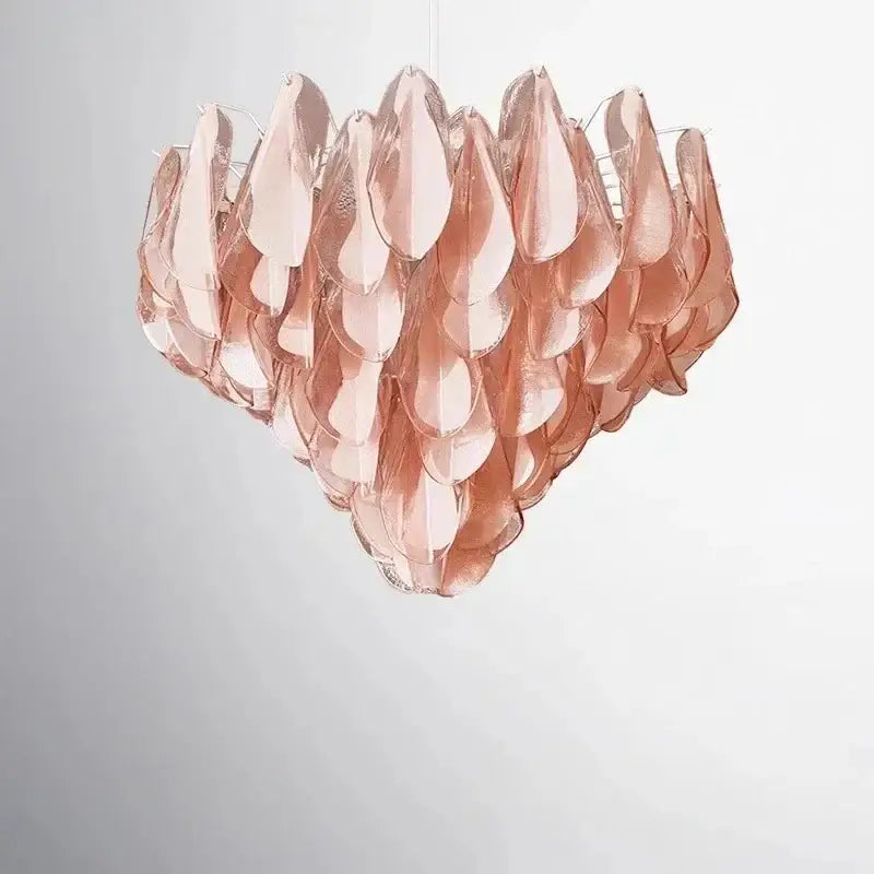 Suspension verre pétales luxe décoratif élégante rose chic