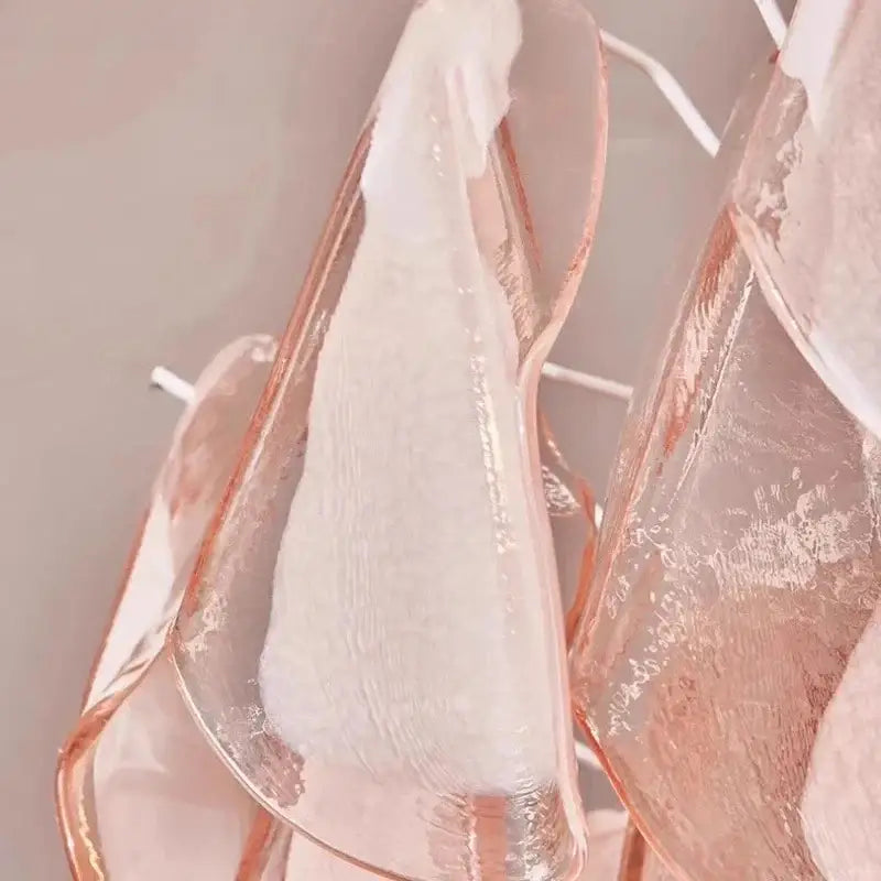 Suspension verre pétales luxe décoratif élégante rose chic