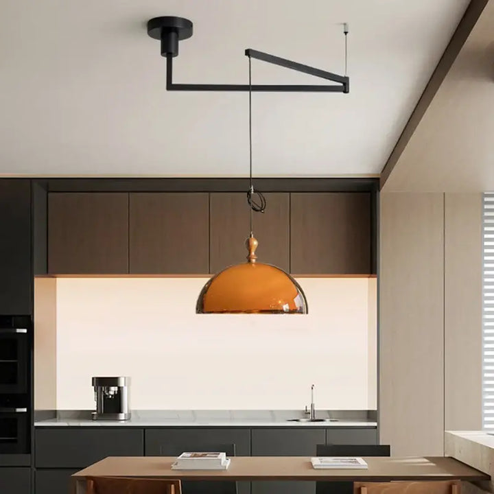 Brown Acrylic Lampshade Pendant Light With Dark Wood E27 Bulb For Dining Room Bar Bedroom Wire Adjustable