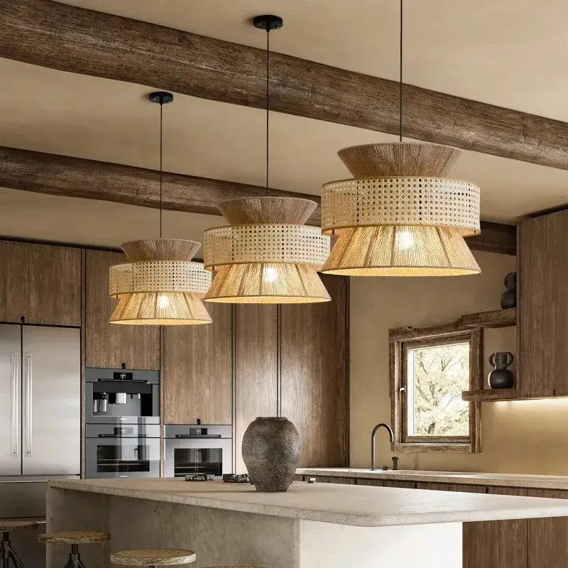 Vintage Wabi Sabi Handmade Hemp Rope Chandelier B&b Restaurant Bar Cafe Dining Room Led Pendant Lights Hanging Lamp