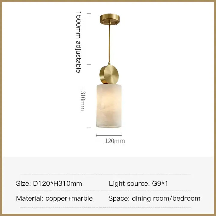 Suspension double en laiton et verre marbré design moderne