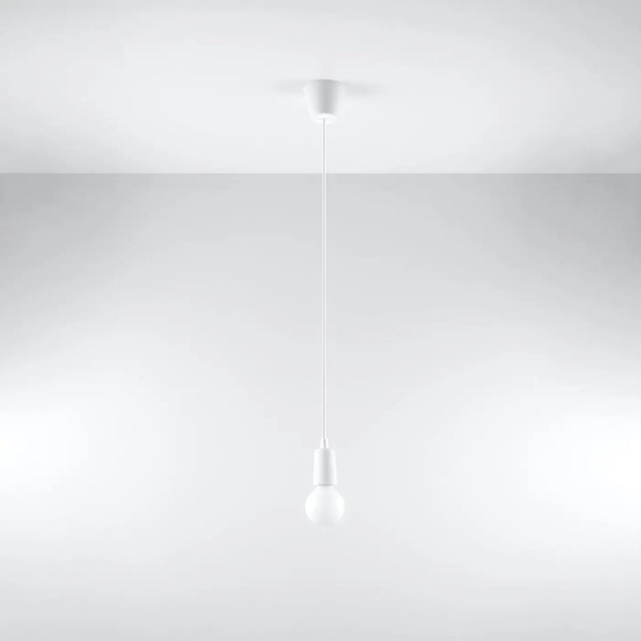 Suspension Luminaire blanc éteinte, vue rapprochée