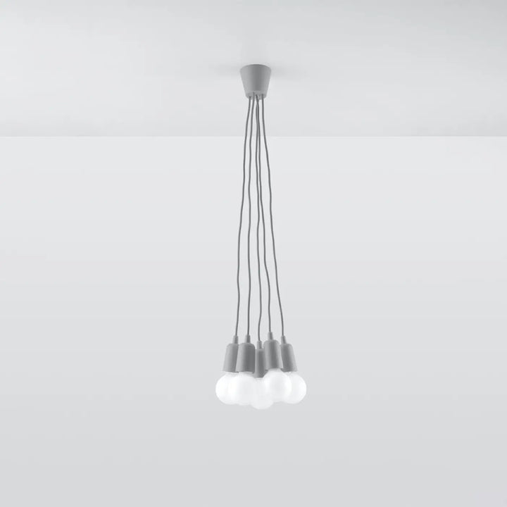 Suspension Luminaire gris éteinte, vue rapprochée