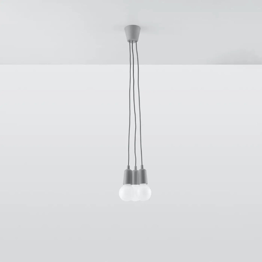Suspension Luminaire gris éteinte, vue rapprochée