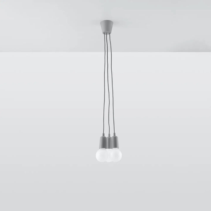 Suspension Luminaire gris éteinte, vue rapprochée