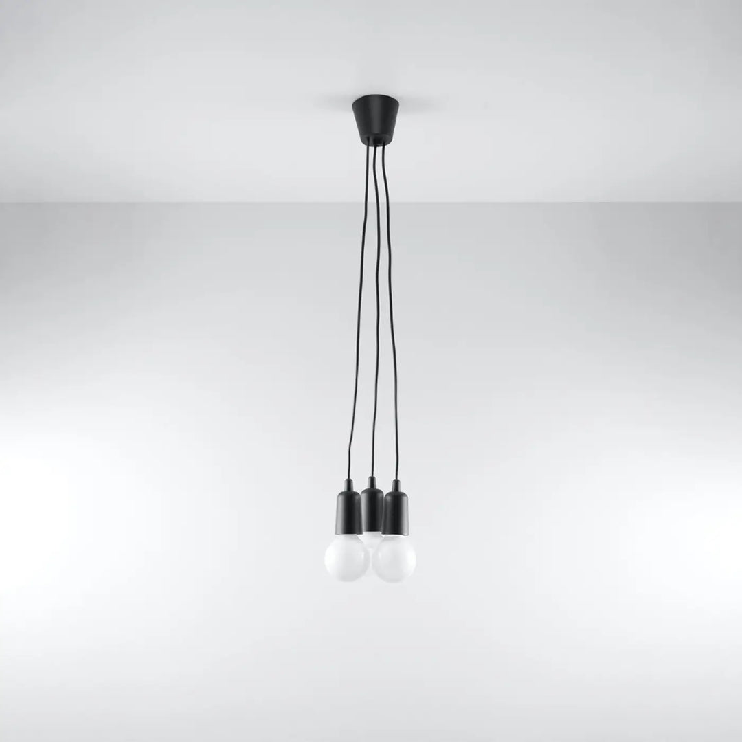 Suspension Luminaire noir éteinte, vue rapprochée