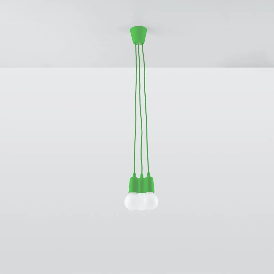 Suspension Luminaire vert éteinte, vue rapprochée