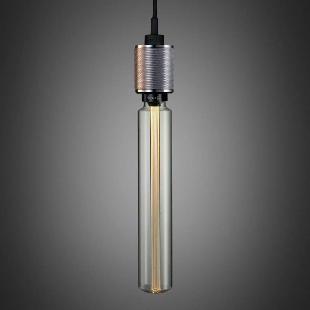 Suspension Heavy Metal à gravure quadrillée en acier #couleur_argent