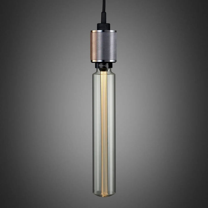 Suspension Heavy Metal à gravure quadrillée en acier #couleur_argent