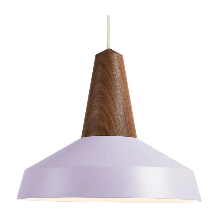 Suspension Eikon Circus en noyer avec abat-jour lavande #couleur_violet