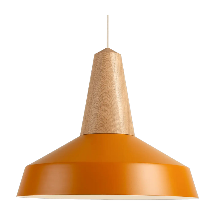 Suspension Eikon Circus en chêne avec abat-jour curcuma #couleur_jaune