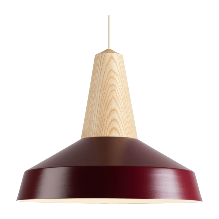 Suspension Eikon Circus en frêne avec abat-jour bourgogne #couleur_rouge