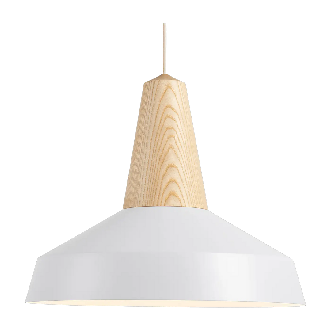 Suspension Eikon Circus en frêne avec abat-jour blanc #couleur_blanc