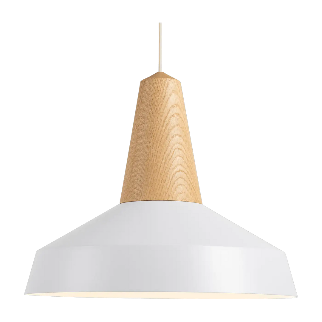 Suspension Eikon Circus en chêne avec abat-jour blanc #couleur_blanc
