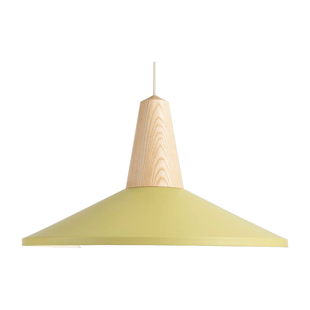 Suspension Eikon Shell en frêne et acier vert olive #couleur_vert