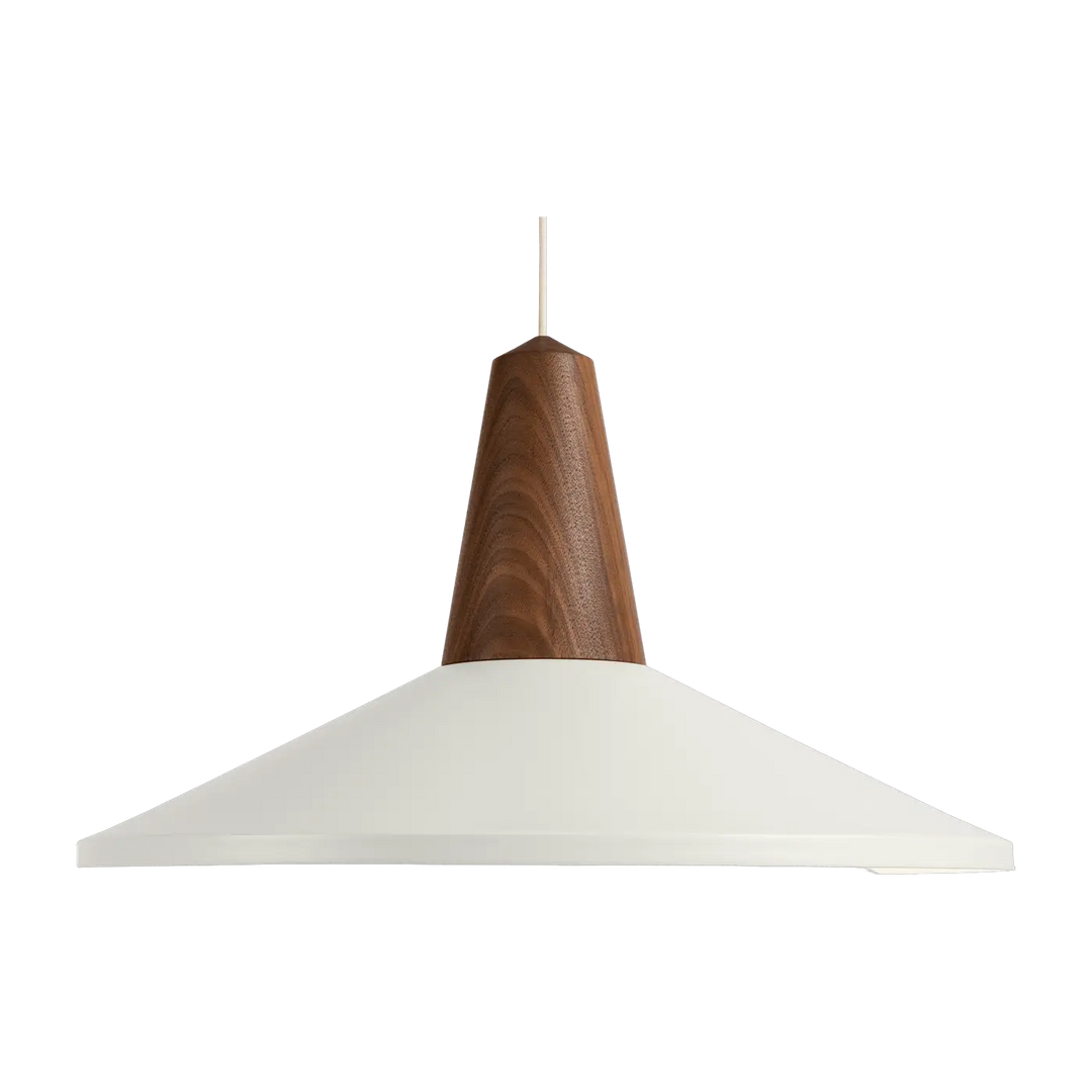 Suspension Eikon Shell en noyer et acier blanc #couleur_blanc