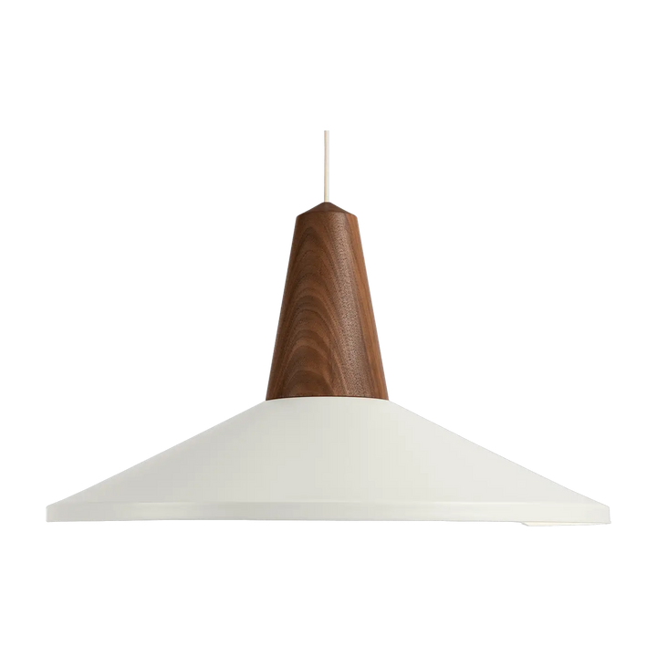 Suspension Eikon Shell en noyer et acier blanc #couleur_blanc