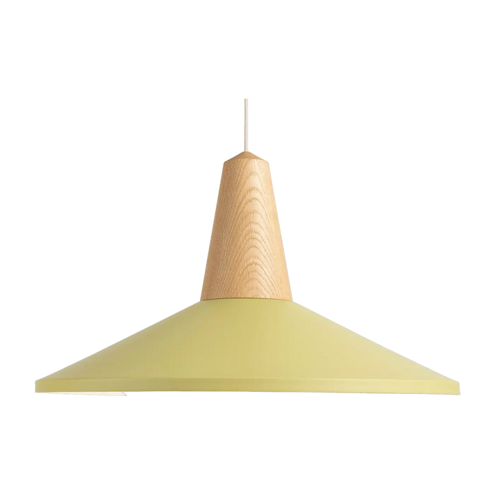 Suspension Eikon Shell en chêne et acier vert olive #couleur_vert
