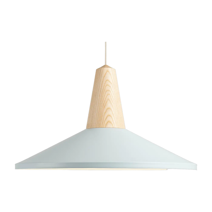 Suspension Eikon Shell en frêne et acier bleu ciel #couleur_bleu