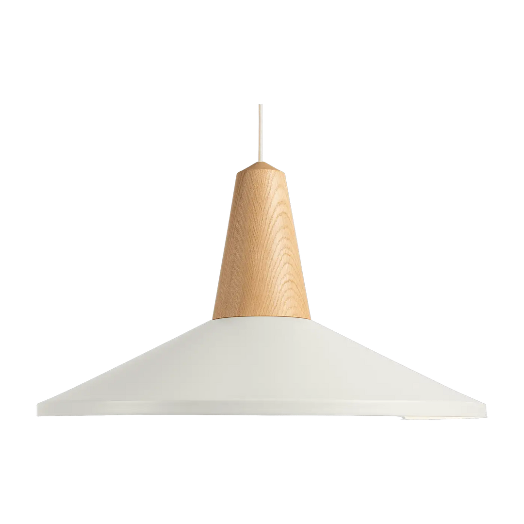 Suspension Eikon Shell en chêne et acier blanc #couleur_blanc