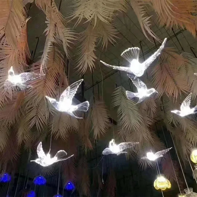 Restaurant Bar Bird Pendant Lamp Hotel Lobby Front Desk Droplight Modern Overhead Light Living Room Exquisite