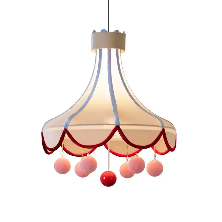 Suspension design cirque luminaire ludique beige fun