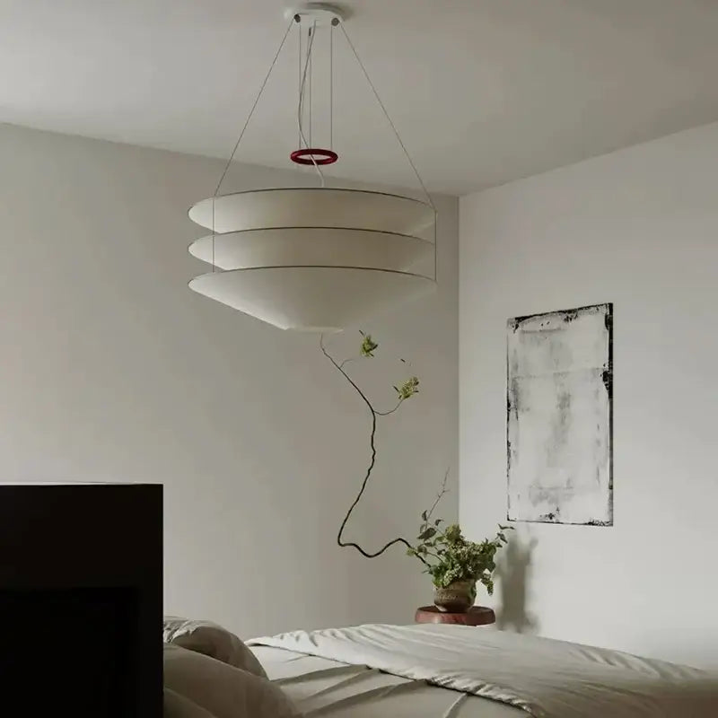 Nordic Minimalist Dupont Paper Wabi Sabi Chandelier Living Dining Room Bedroom Pendant Lamp Restaurant Bar Hanging