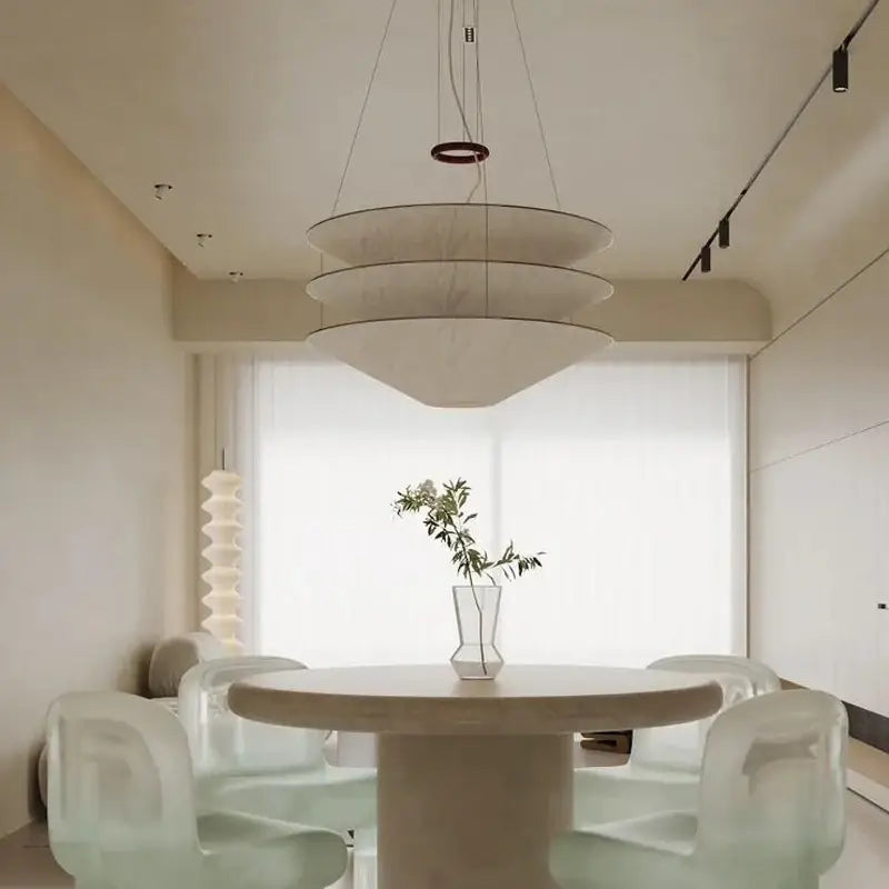 Nordic Minimalist Dupont Paper Wabi Sabi Chandelier Living Dining Room Bedroom Pendant Lamp Restaurant Bar Hanging