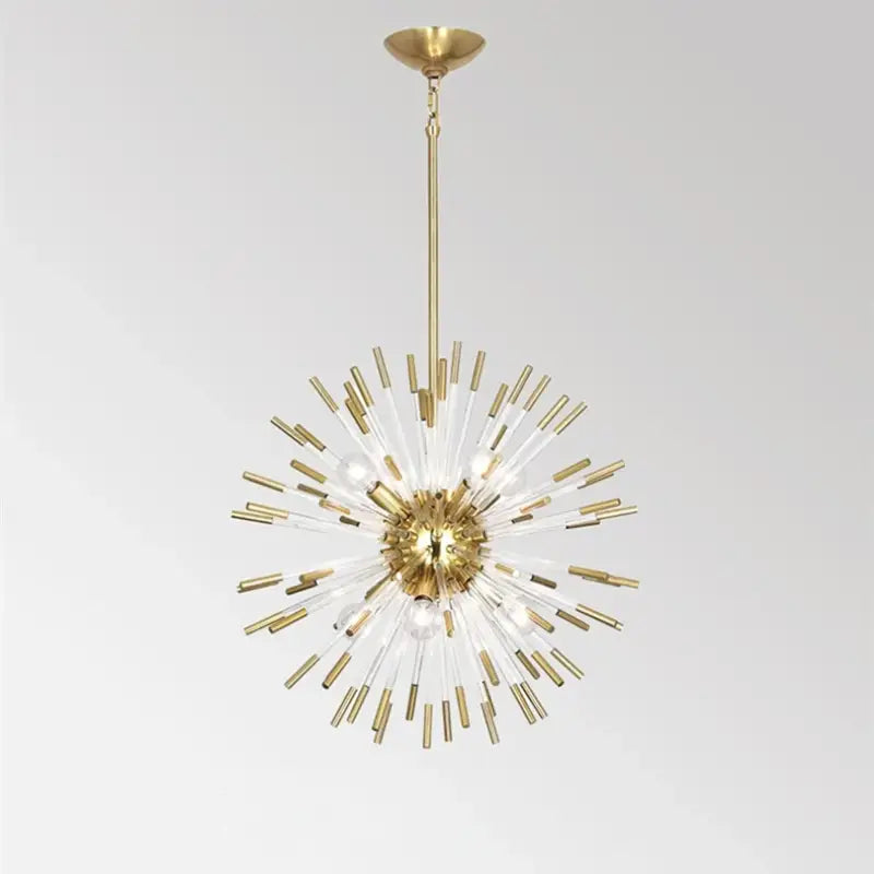 Suspension design art déco en verre doré blanc élégant